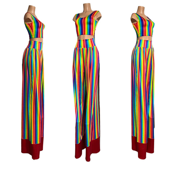 Trouser Style Stilt Pants and Crop Tank Top Set - Coquetry Clothing