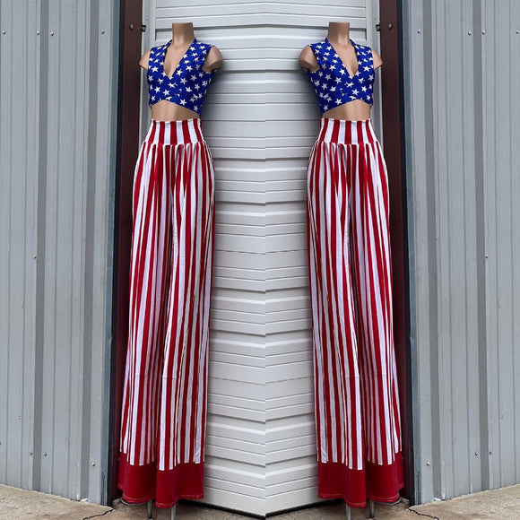 Trouser Style Stilt Pants with Hemline Trim -PANTS ONLY top sold separately - Coquetry Clothing