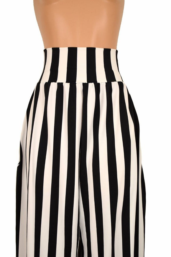 Trouser Style Stilt Pants in Black & White - Coquetry Clothing
