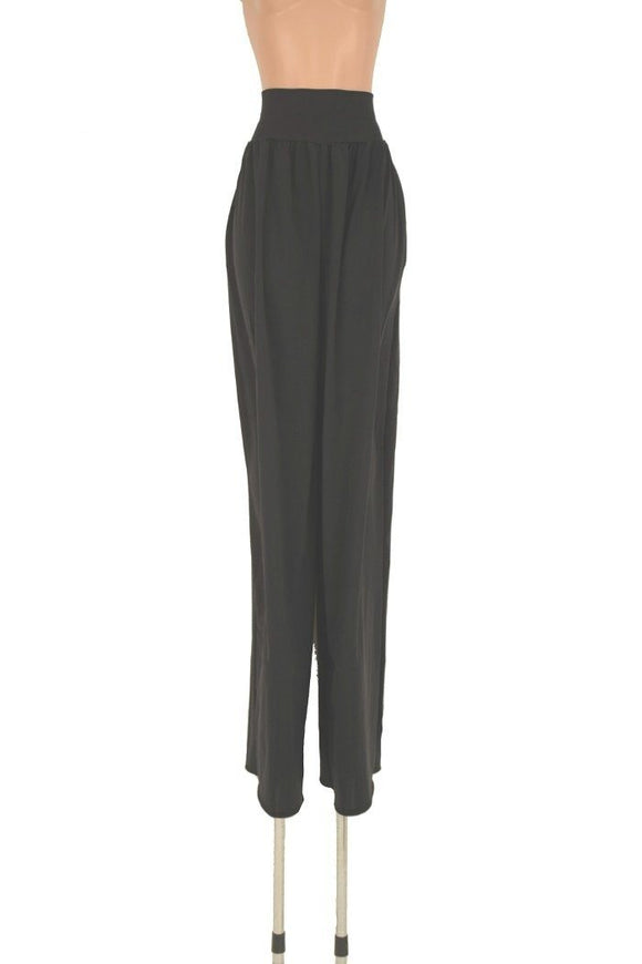 Trouser Style Stilt Pants in Smooth Black - Coquetry Clothing