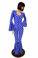 Trumpet Sleeve Bell Bottom Flare Catsuit - Coquetry Clothing