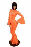 Trumpet Sleeve Bell Bottom Flare Catsuit - Coquetry Clothing