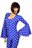 Trumpet Sleeve Bell Bottom Flare Catsuit - Coquetry Clothing
