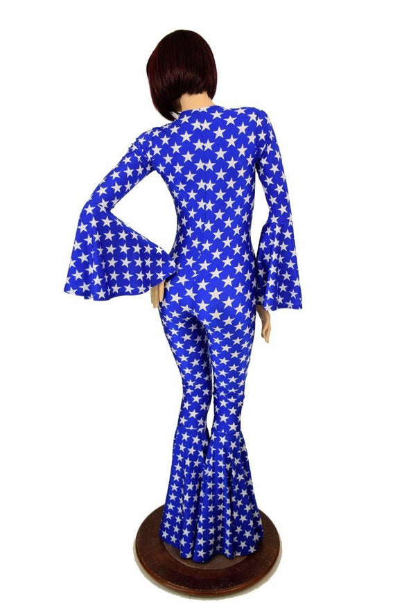 Trumpet Sleeve Bell Bottom Flare Catsuit - Coquetry Clothing