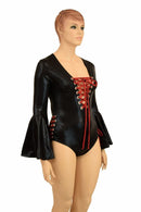 Trumpet Sleeve Lace Up Romper - Coquetry Clothing