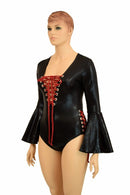 Trumpet Sleeve Lace Up Romper - Coquetry Clothing