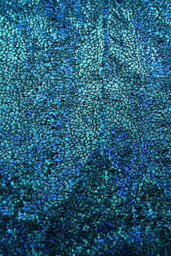 Turquoise on Black Shattered Glass Fabric - 1