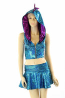 Turquoise Crop & Rave Skirt Set - Coquetry Clothing