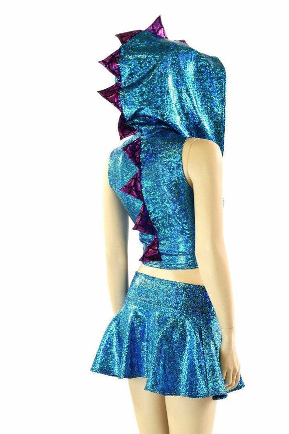 Turquoise Crop & Rave Skirt Set - Coquetry Clothing