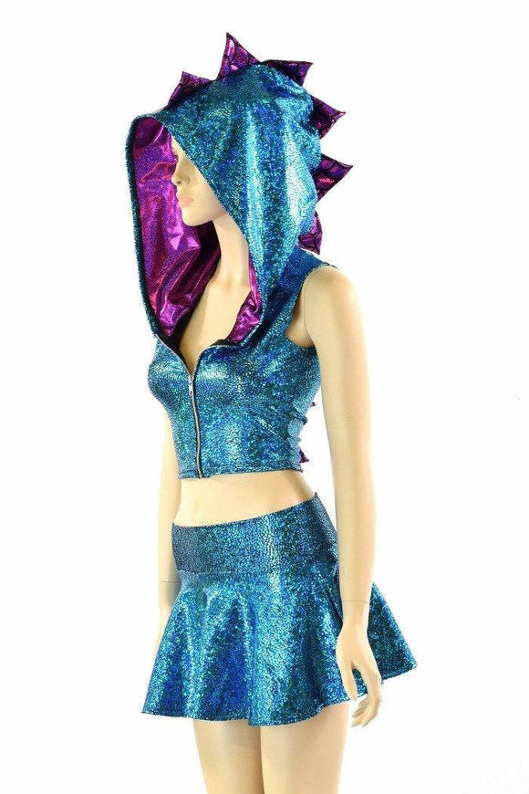 Turquoise Crop & Rave Skirt Set - Coquetry Clothing