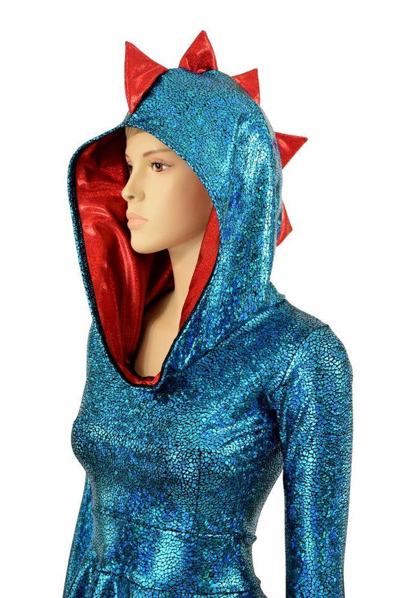 Turquoise Dragon Hoodie Skater Dress - Coquetry Clothing