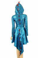 Turquoise Dragon Hoodie Skater Dress - Coquetry Clothing