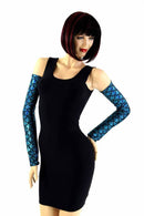 Turquoise Dragon Scale Mermaid Arm Warmer Sleeves - Coquetry Clothing