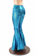 Turquoise High Waist Bell Bottom Flares - Coquetry Clothing