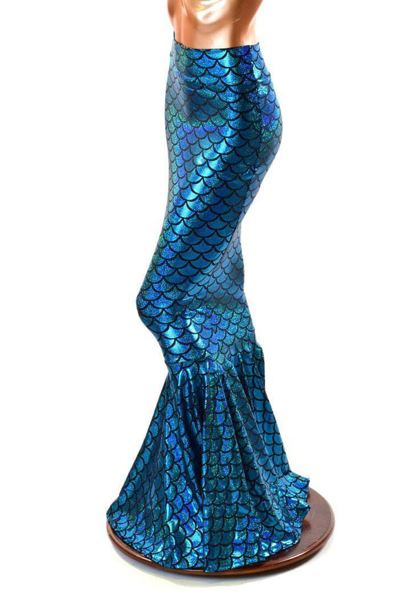 Turquoise High Waist Mermaid Skirt - Coquetry Clothing