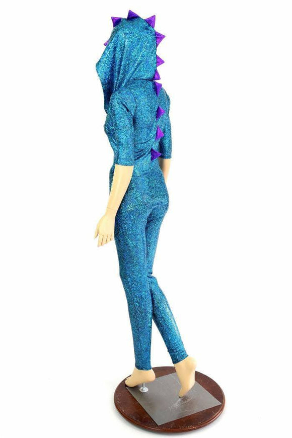 Turquoise Holo Dragon Catsuit - Coquetry Clothing
