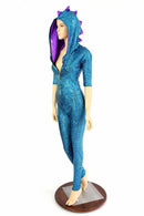 Turquoise Holo Dragon Catsuit - Coquetry Clothing