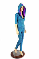 Turquoise Holo Dragon Catsuit - Coquetry Clothing