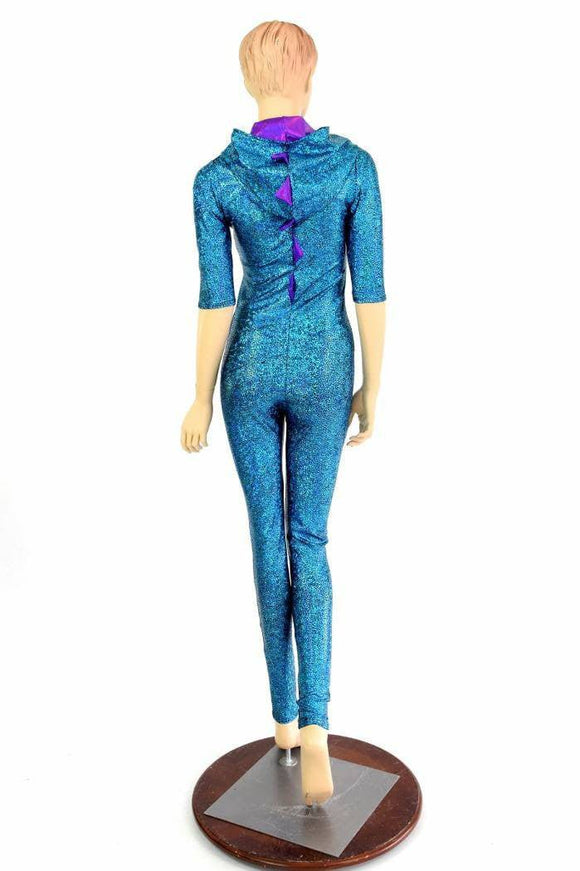 Turquoise Holo Dragon Catsuit - Coquetry Clothing
