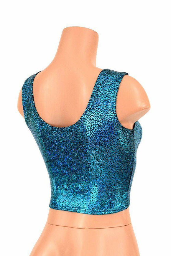 Turquoise Holographic Crop - Coquetry Clothing