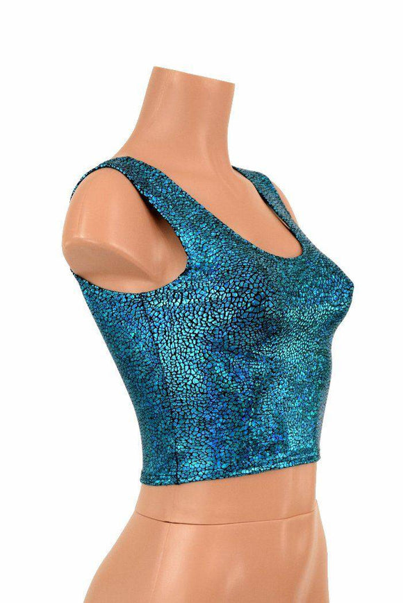 Turquoise Holographic Crop - Coquetry Clothing