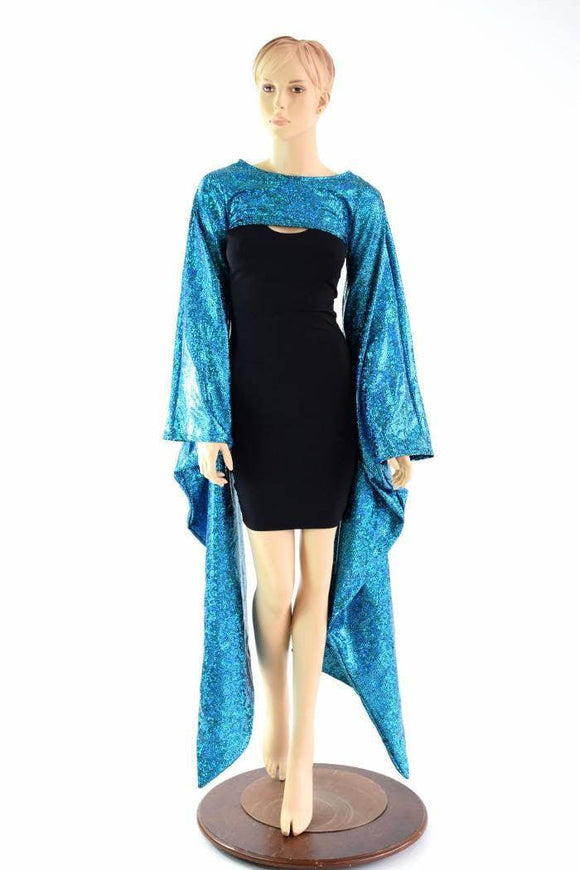 Turquoise Holographic Kimono Bolero - Coquetry Clothing
