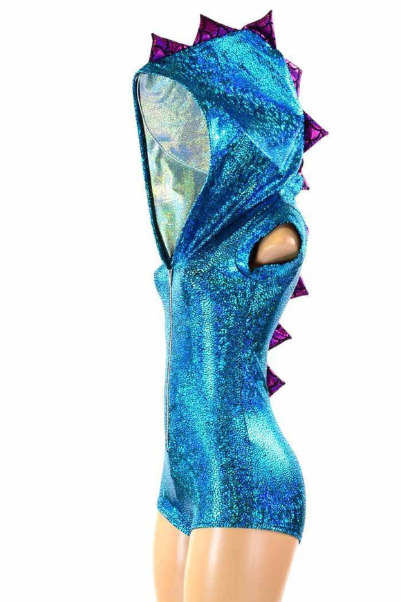 Turquoise Holographic Romper - Coquetry Clothing