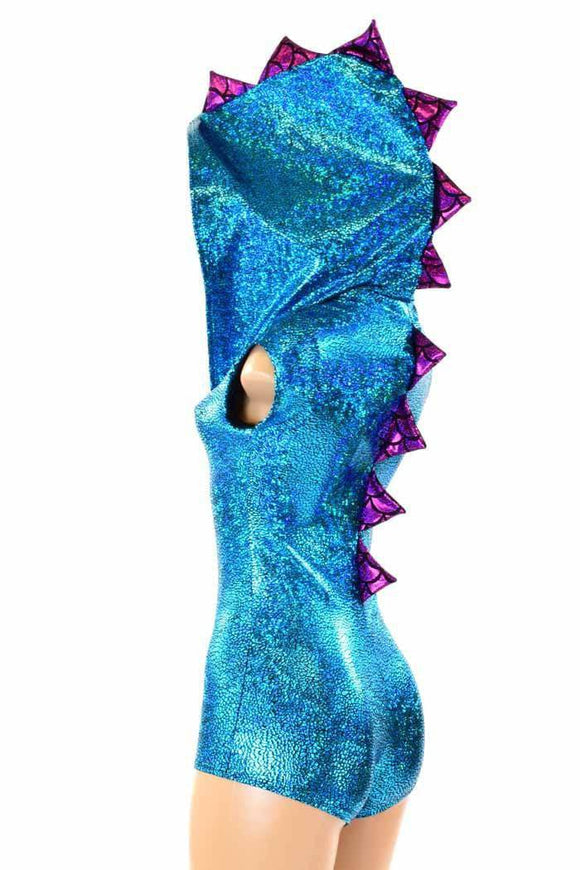 Turquoise Holographic Romper - Coquetry Clothing