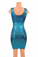 Turquoise Holographic Tank Dress - Coquetry Clothing