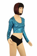 Turquoise Long Sleeve Crop - Coquetry Clothing