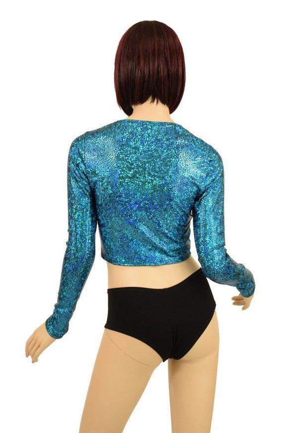 Turquoise Long Sleeve Crop - Coquetry Clothing
