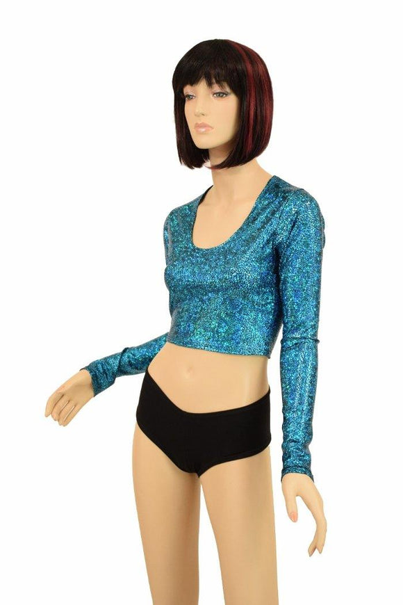 Turquoise Long Sleeve Crop - Coquetry Clothing