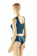 Turquoise Mermaid Crop & Cheeky Set - 2