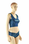 Turquoise Mermaid Crop & Cheeky Set - 5