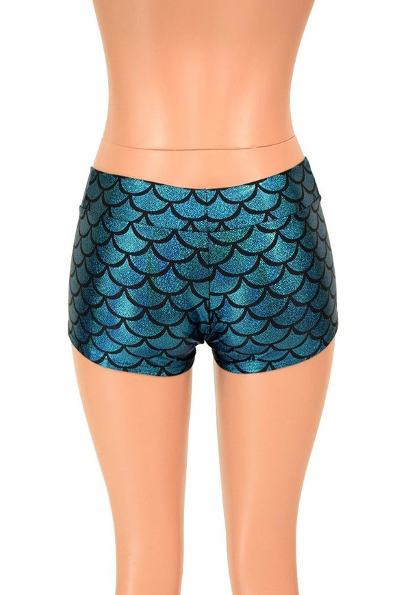 Turquoise Mermaid Lowrise Shorts - Coquetry Clothing