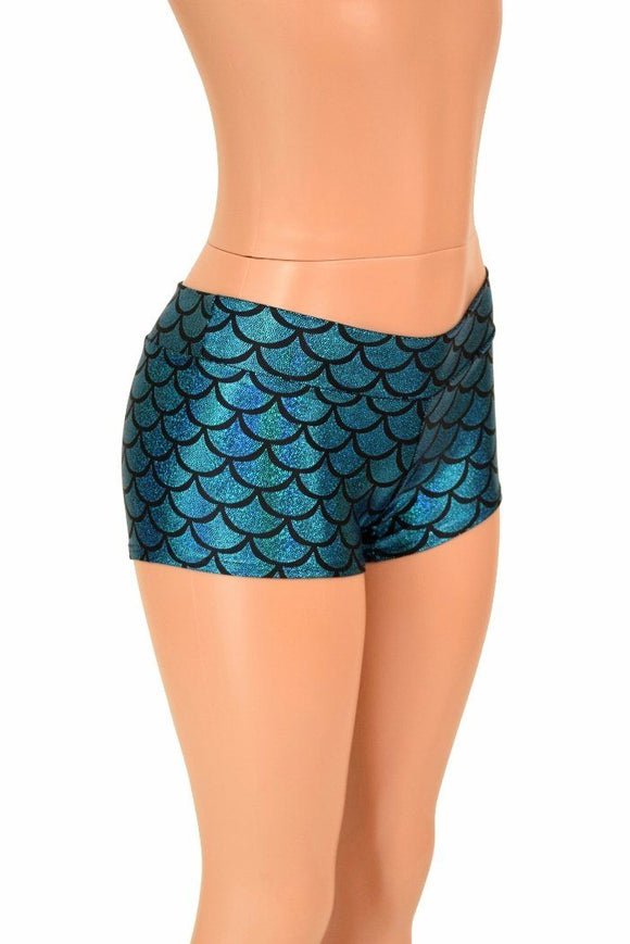 Turquoise Mermaid Lowrise Shorts - Coquetry Clothing