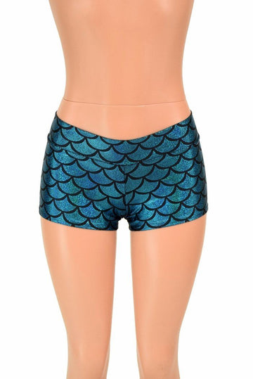 Turquoise Mermaid Lowrise Shorts - Coquetry Clothing