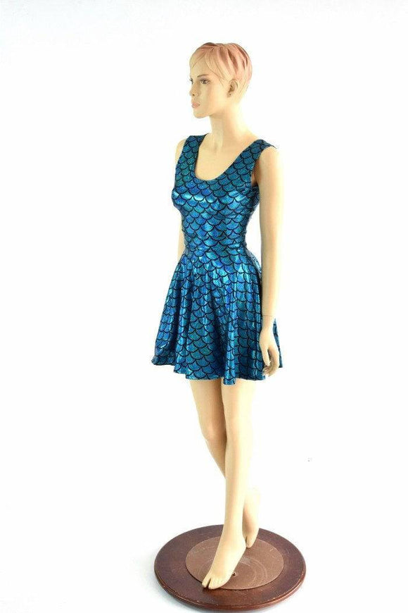 Turquoise Mermaid Skater Dress - Coquetry Clothing