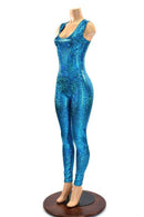 Turquoise on Black Shattered Glass Fabric - Coquetry Clothing