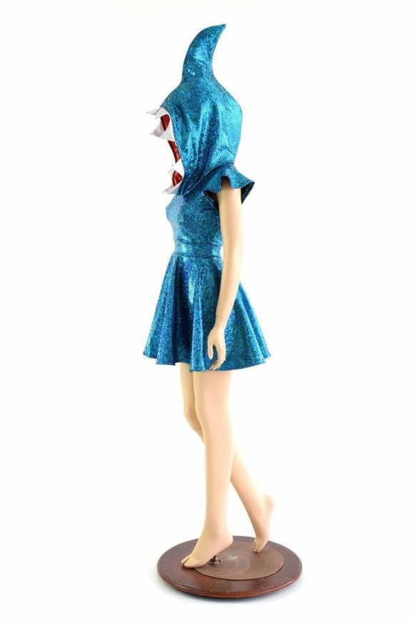 Turquoise Sexy Shark Skater Dress - Coquetry Clothing
