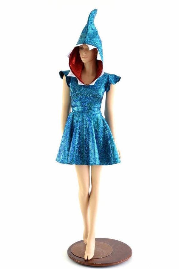 Turquoise Sexy Shark Skater Dress - 8