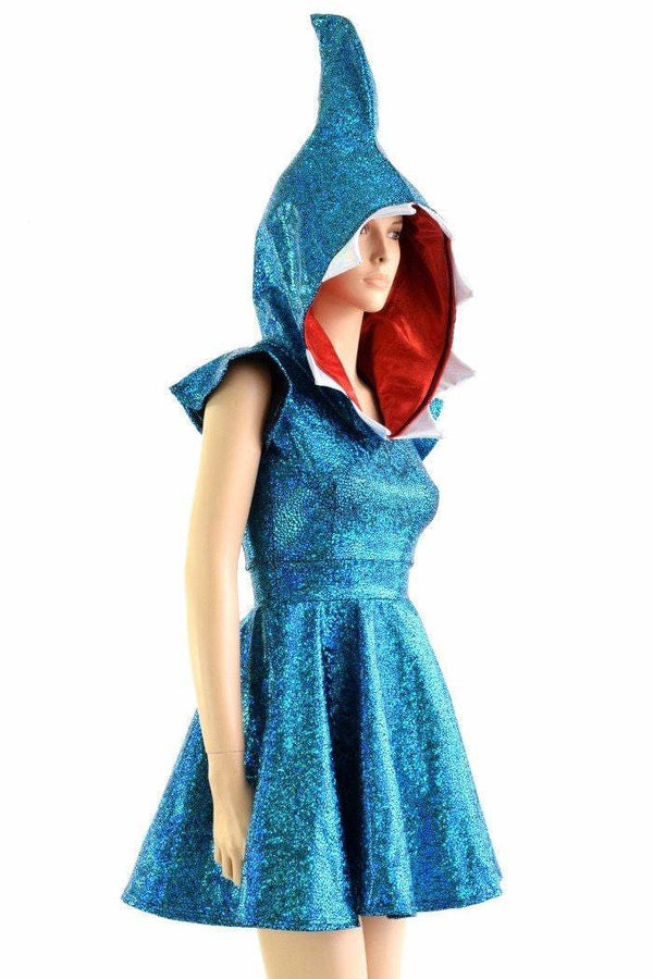 Turquoise Sexy Shark Skater Dress - 2