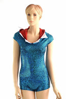 Turquoise Shark Hoodie Romper - Coquetry Clothing