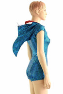 Turquoise Shark Hoodie Romper - Coquetry Clothing