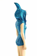 Turquoise Shark Hoodie Romper - Coquetry Clothing