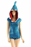 Turquoise Shark Hoodie Romper - Coquetry Clothing
