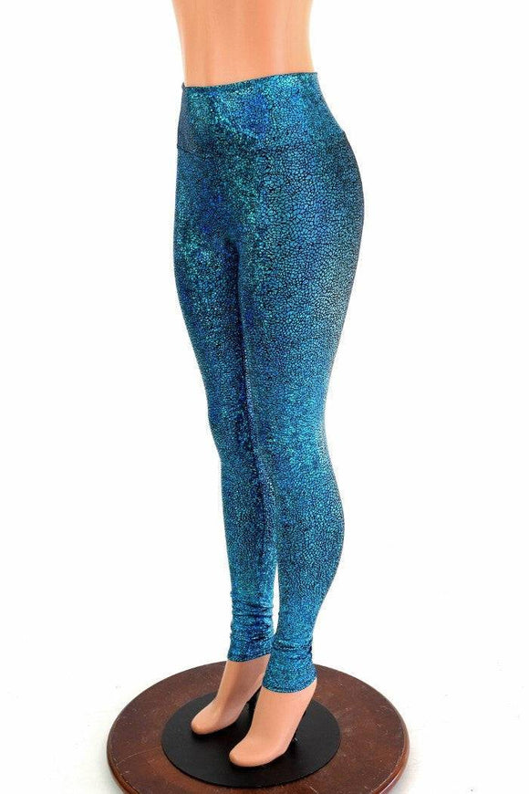 Turquoise Shattered Glass Leggings - Coquetry Clothing