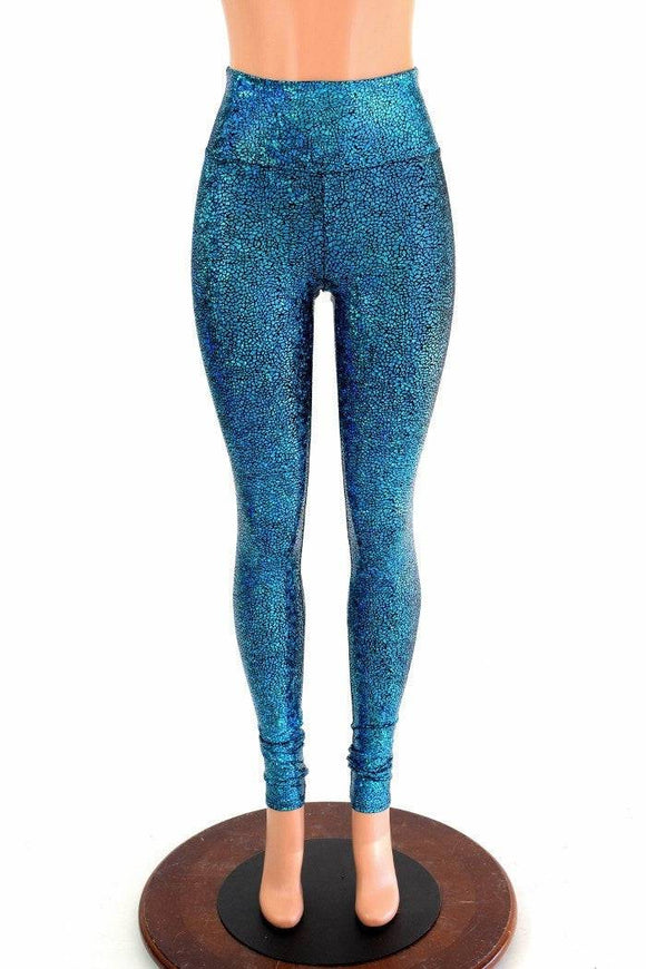 Turquoise Shattered Glass Leggings - Coquetry Clothing