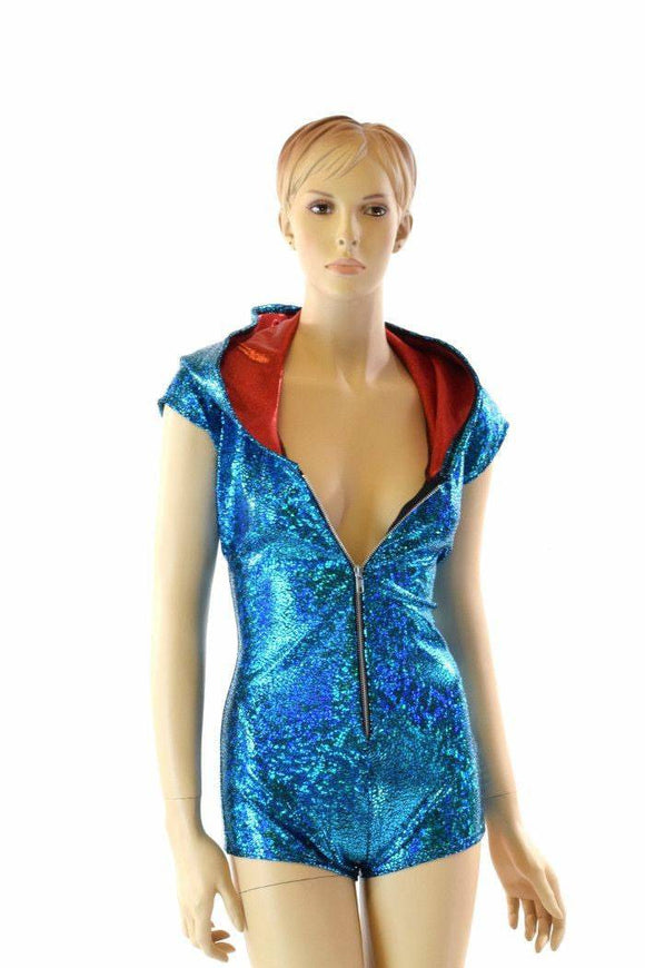 Turquoise Shattered Glass Romper - Coquetry Clothing