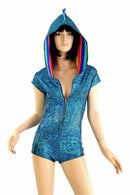 Turquoise Shattered Glass Romper - Coquetry Clothing